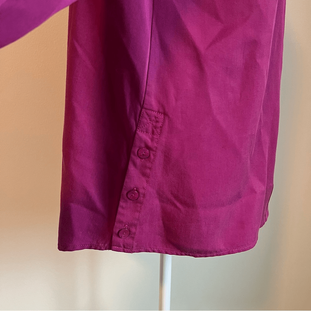 Soft Surroundings Button Down Tunic Shirt Size Medium 100% Tencel Lyocell