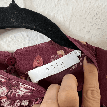 ATSR The Label Kirsten Floral Mini Dress A-Line Fit & Flare Size S Long  Sleeve