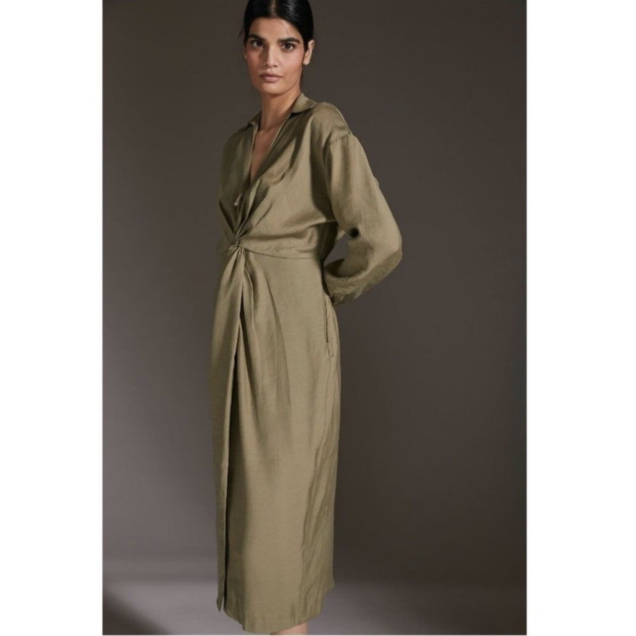 Anthropologie Graziella Twist-Waist Shirt Dress NEW  Size 4