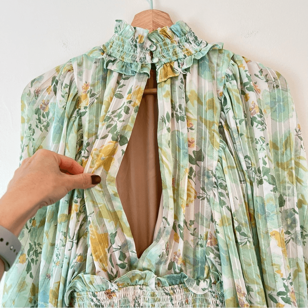 Free People x Elliatt Ophelia Playsuit Romper Floral Size Medium Mint Green