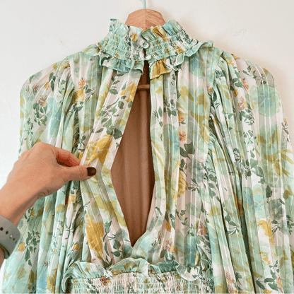 Free People x Elliatt Ophelia Playsuit Romper Floral Size Medium Mint Green