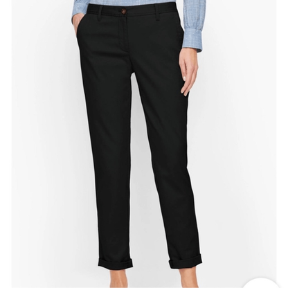 TALBOTS Relaxed Black Chino Pants NEW Size 4 Ankle Length