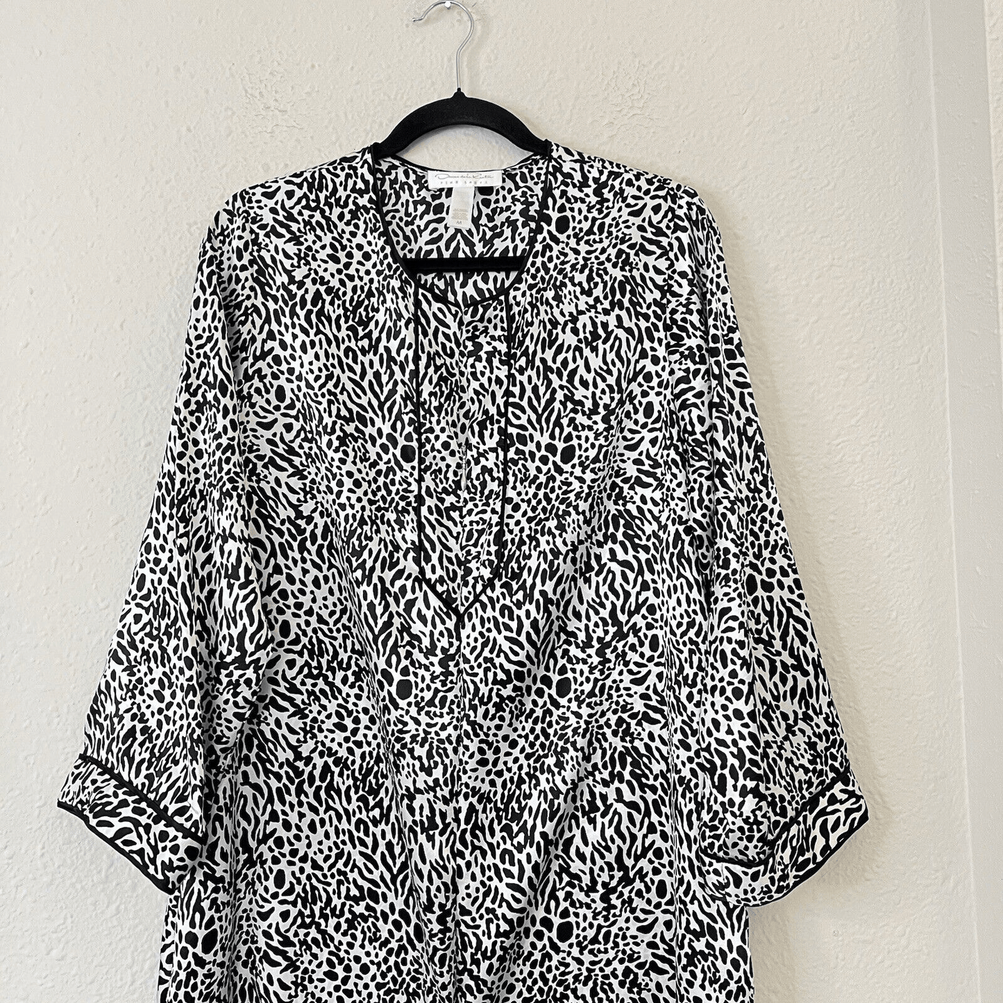 Oscar De La Renta Pink Label Nightgown Animal Print Sleep Dress Size Medium