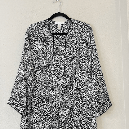 Oscar De La Renta Pink Label Nightgown Animal Print Sleep Dress Size Medium