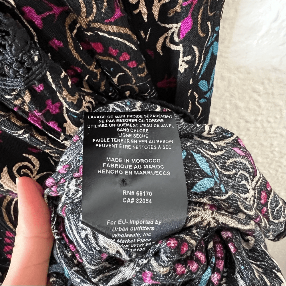 Free People Sweet Thang Printed Black Tunic Combo Size Small