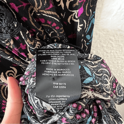 Free People Sweet Thang Printed Black Tunic Combo Size Small