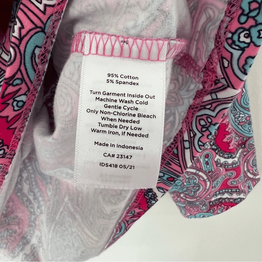 Talbots Classic Cotton Crewneck Tee in Mod Paisley Size XLP