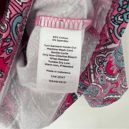 Talbots Classic Cotton Crewneck Tee in Mod Paisley Size XLP