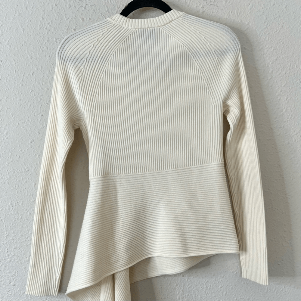 3.1 Phillip Lim Ribbed Sweater With Waist Tie Antique White Beige Size Small