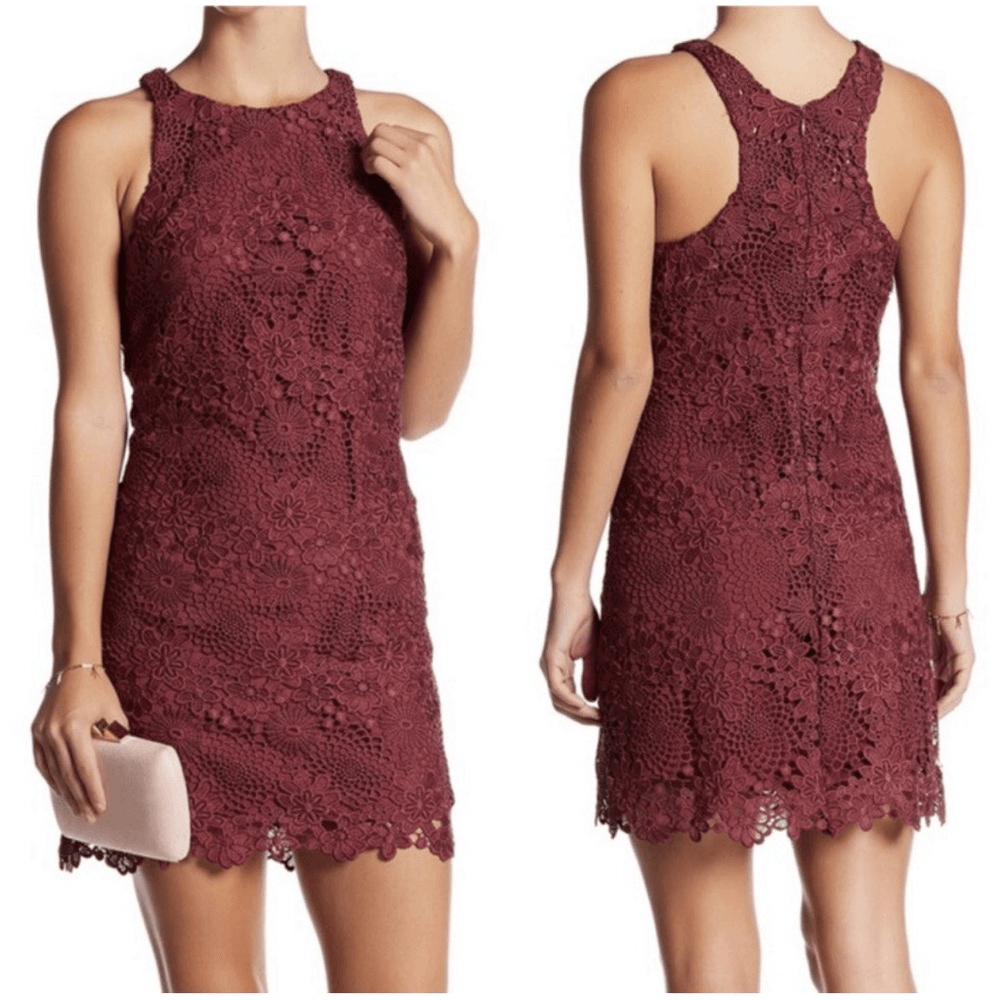 WAYF Lace Mini Dress Floral Cocktail Wedding Guest Size Medium