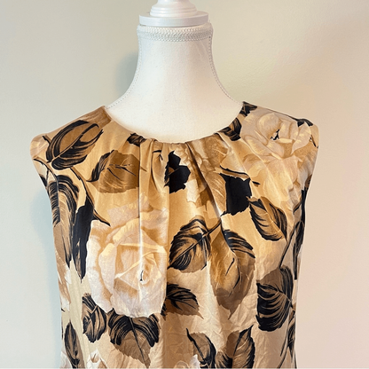 Talbots Floral Silk Blouse Top Size 6 Sleeveless
