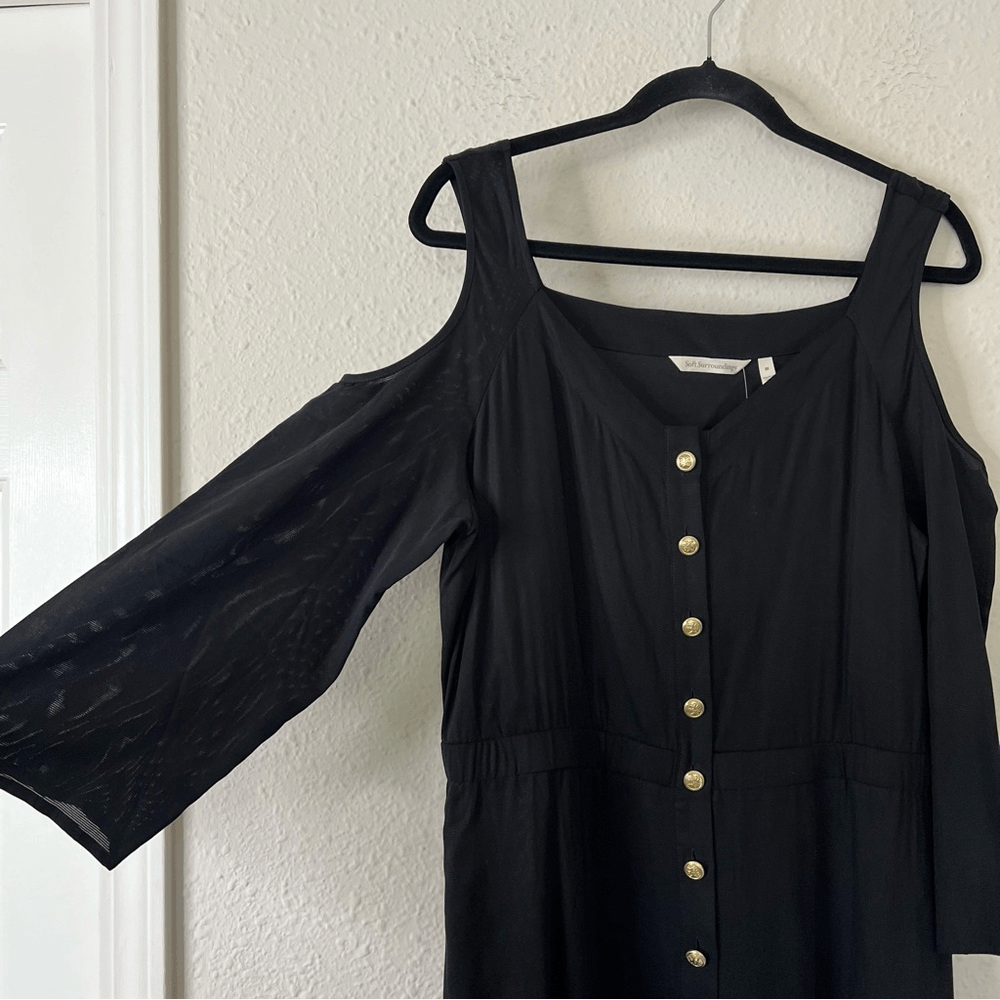 Soft Surroundings Brigette Tencel Maxi Dress in Black NEW Size Medium