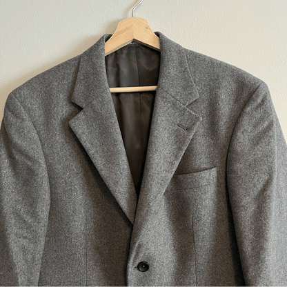 Oscar de la Renta Blazer Wool Cashmere Blazer Jacket Mens 40 S Gray