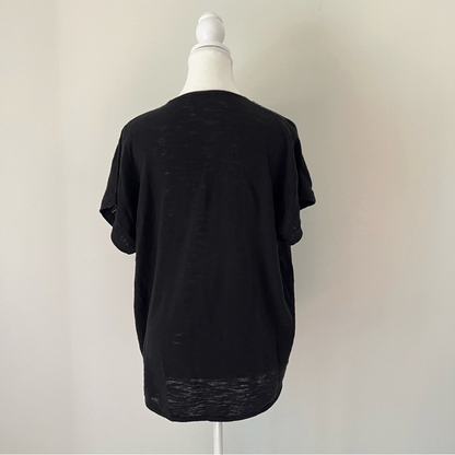 Madewell Embroidered Knit Short Sleeve Blouse Top Size Large