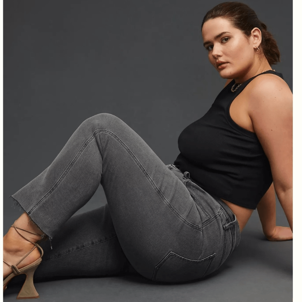 Anthropologie Good American Curve High-Rise Straight Jeans NEW Plus Size 22