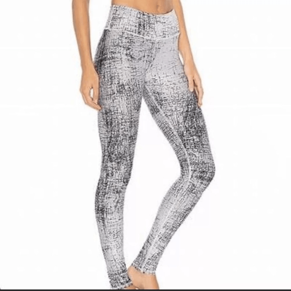 ALO Yoga Tech Lift Airbrush Full-Length Performance Leggings In Crackle Gray S