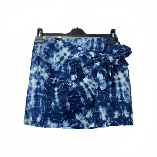 ZARA Tie Dye Mini Skirt in Blue NEW Size Small