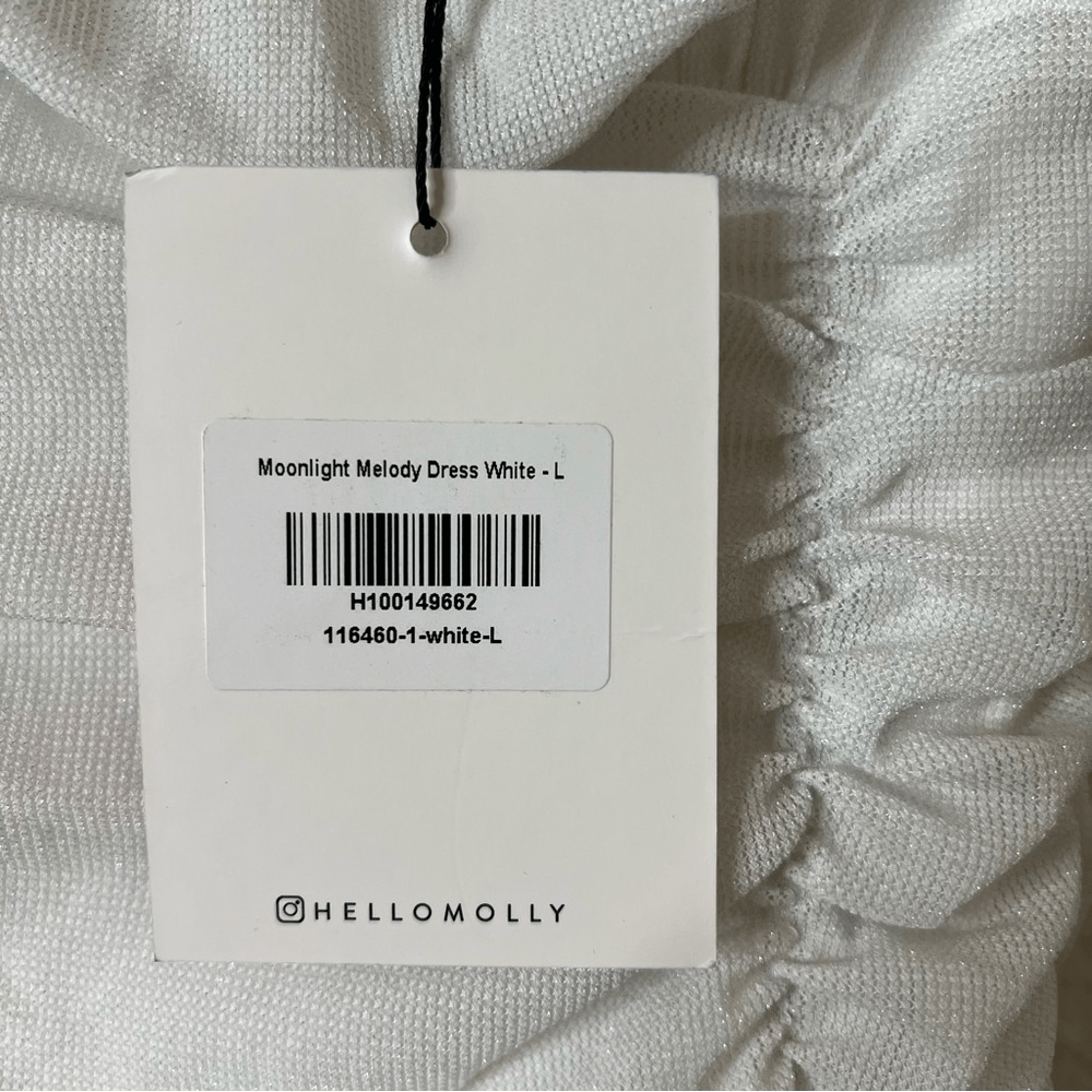 Hello Molly Moonlight Melody White Mini Dress NEW Size Large