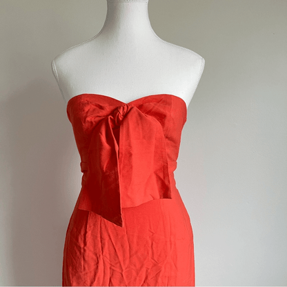 Finders Keepers Chiquita Strapless Midi Dress NEW Size XS Orange