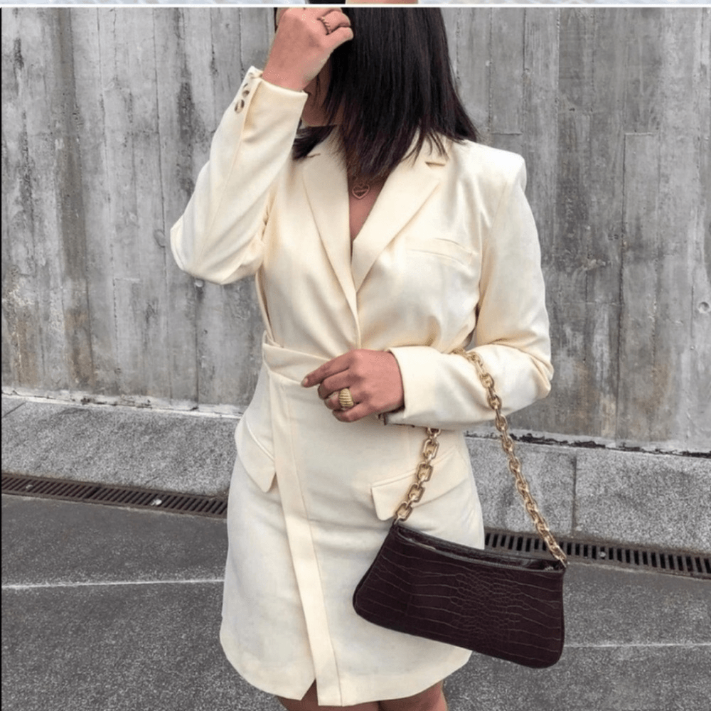 ZARA Butter Yellow Blazer Mini Dress  Blogger Favorite Size Small