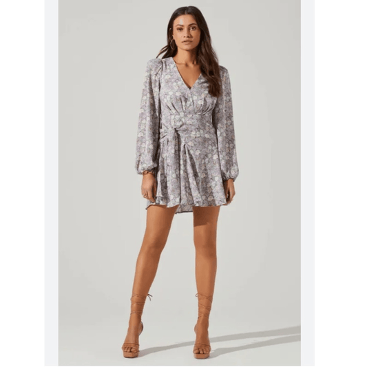 ASTR The Label Floral Mini Dress Long Sleeve Fit and Flare Size XS