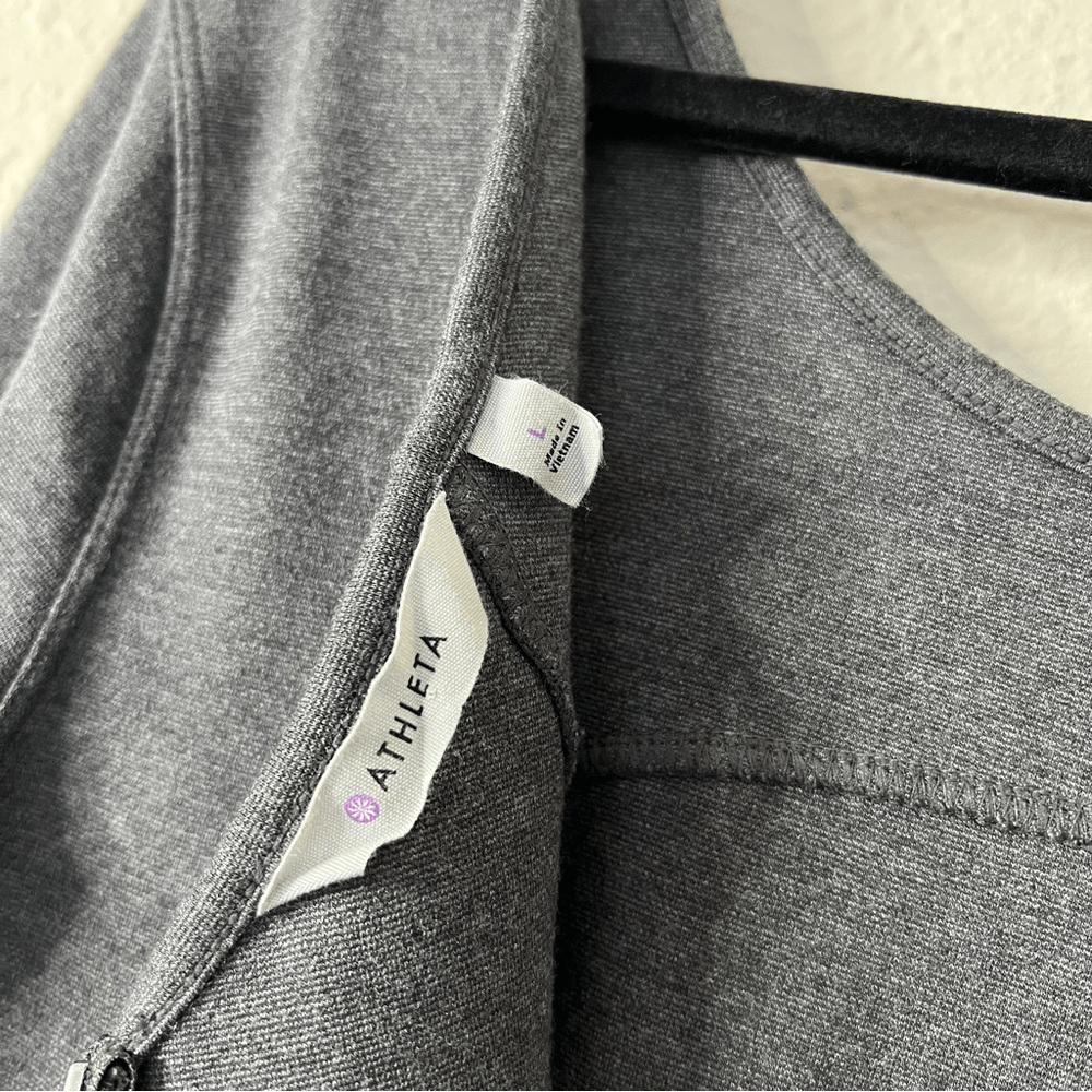 Athleta Illusion Ponte Knit Long Sleeve Dress Size Large in Gray