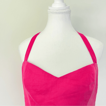 Reformation Orzo Pink Linen Crop Top in Pink Size 10