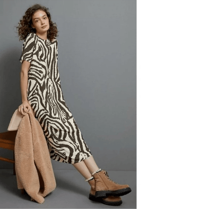 Anthropologie Corey Lynn Calter Zebra Maxi Dress NEW Size Small Animal Print