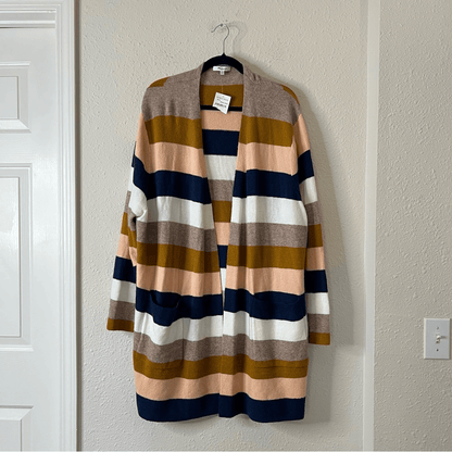 Madewell Kent Colorblock Wool Alpaca Cardigan NEW Plus Size 3X Bengali Indigo
