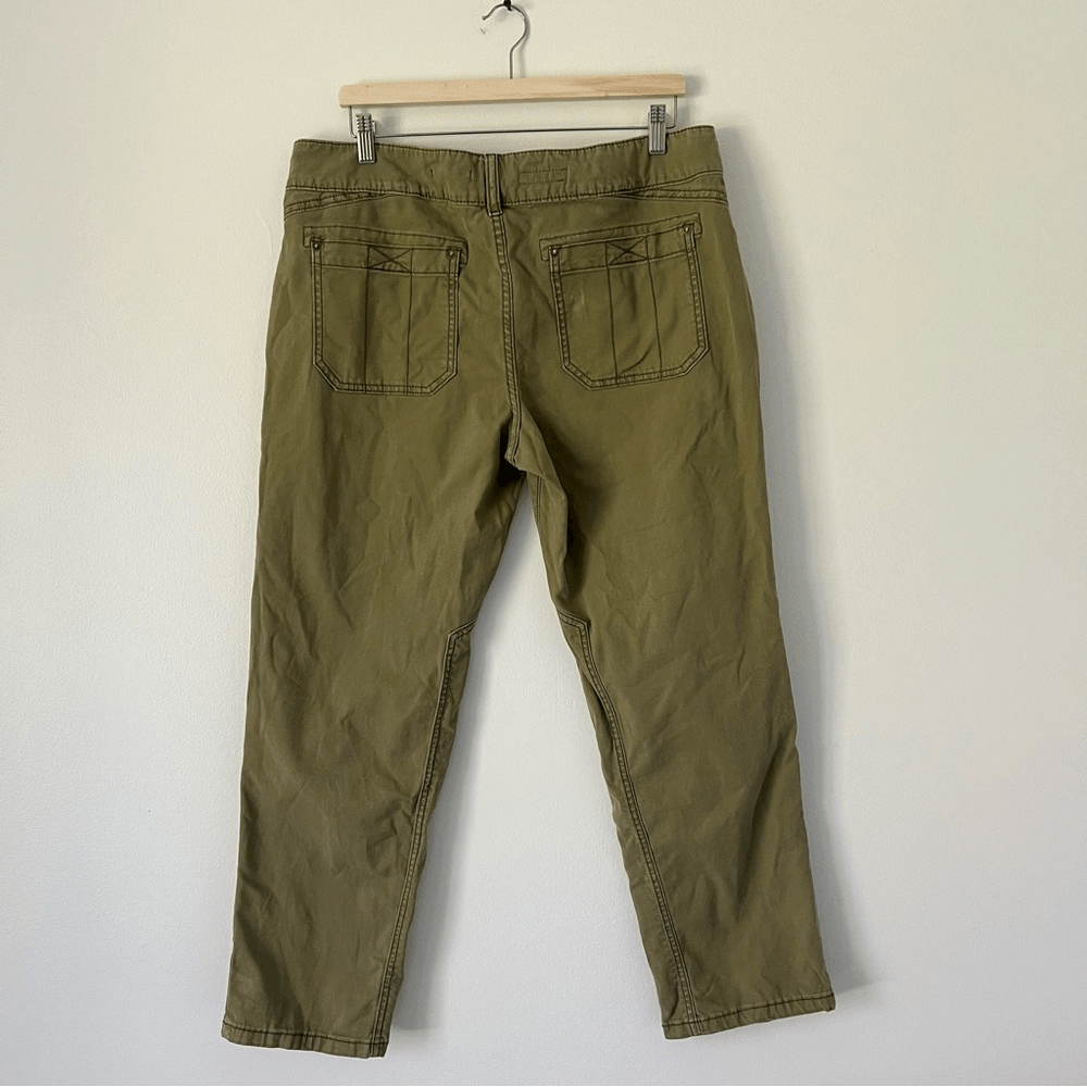 Anthropologie Pilcro The Wanderer Low Rise Trouser Pants in Green Size 32 Cotton