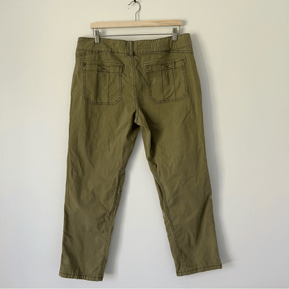 Anthropologie Pilcro The Wanderer Low Rise Trouser Pants in Green Size 32 Cotton