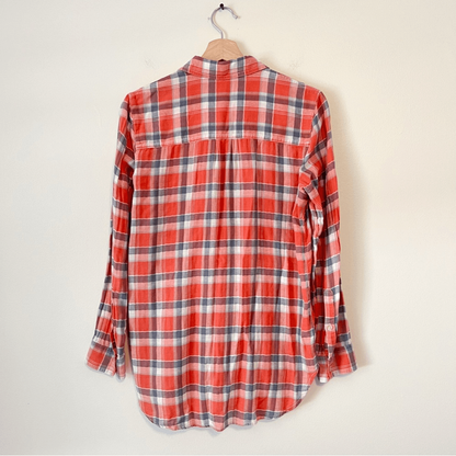Madewell Ex-Boyfriend Plaid Flannel Button Down Shirt Size Small Long Sleeve