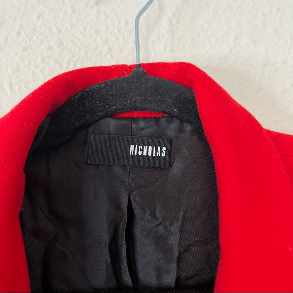 NICHOLAS Red Wool Cashmere Coat Size 6