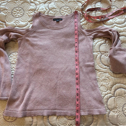 American Eagle Dusty Rose Open Shoulder Sweater Size XS