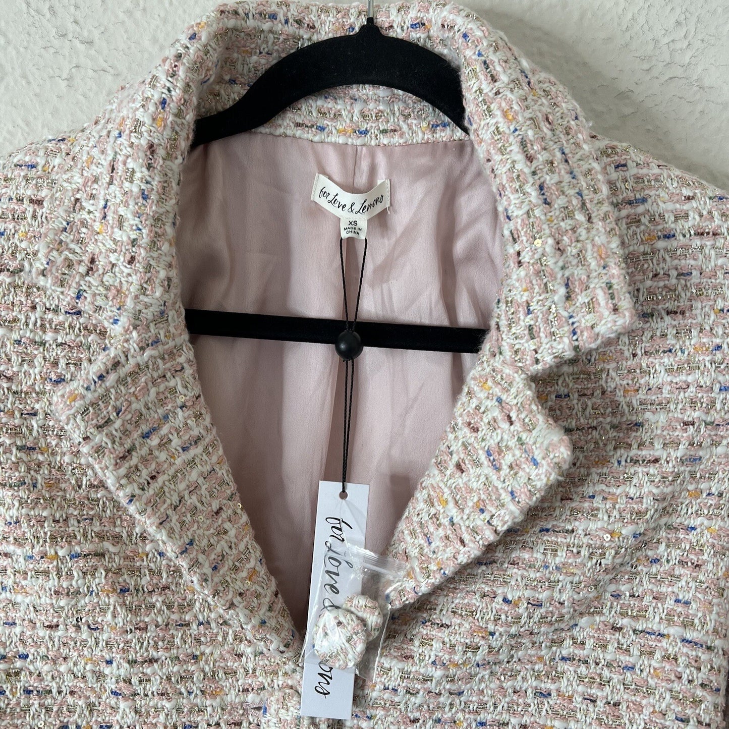 For Love & Lemons Dionne Cropped Blazer in Carnation NEW Size XS (BLAZER ONLY)