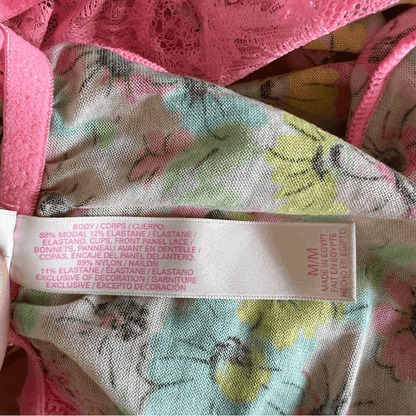 Victoria's Secret Y2K Lace Floral Babydoll Slip Dress Pink Size Medium