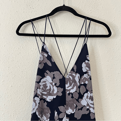 Aritizia Wilfred Navy Blue Rose Floral Melodique Romper Size Small