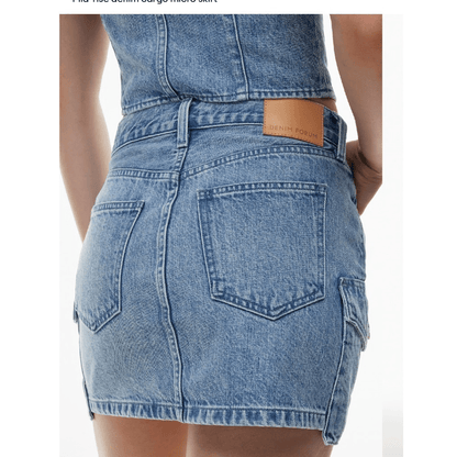 Aritzia Denim Forum The '90s Cargo Mini Denim Skirt Size 23