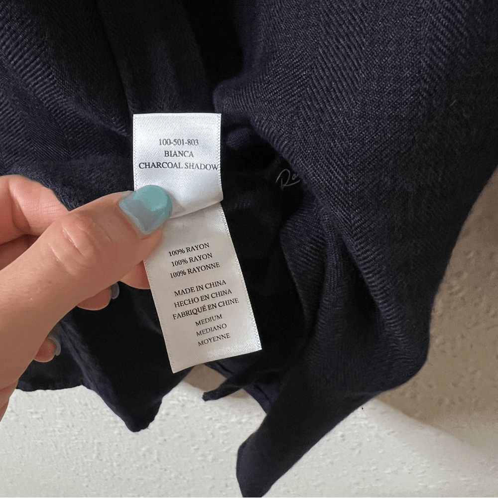 Rails Bianca Charcoal Shadow Plaid Flannel Shirt Dress Tunic Size Medium