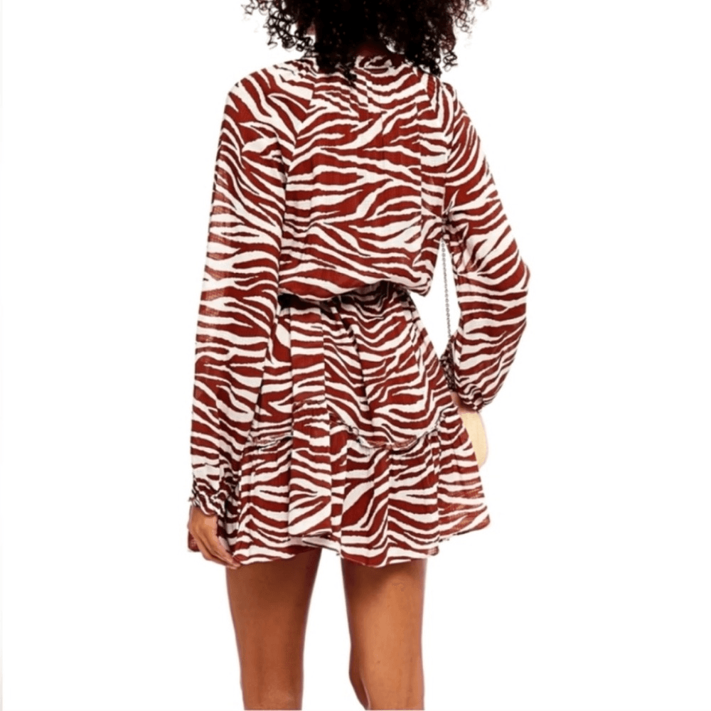 Veronica Beard Danica Cover Up Dress Size Large Animal Print Long Sleeve