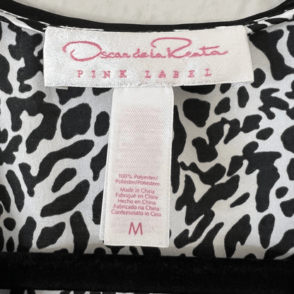 Oscar De La Renta Pink Label Nightgown Animal Print Sleep Dress Size Medium