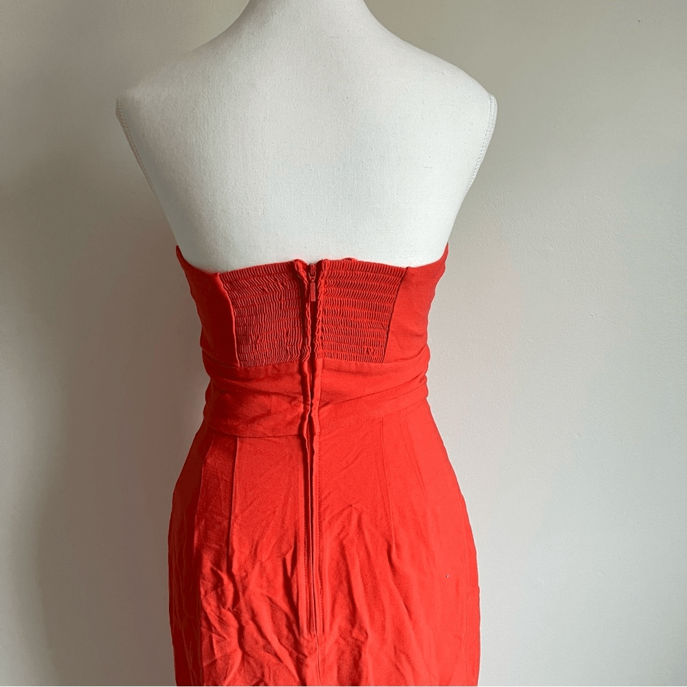 Finders Keepers Chiquita Strapless Midi Dress NEW Size XS Orange
