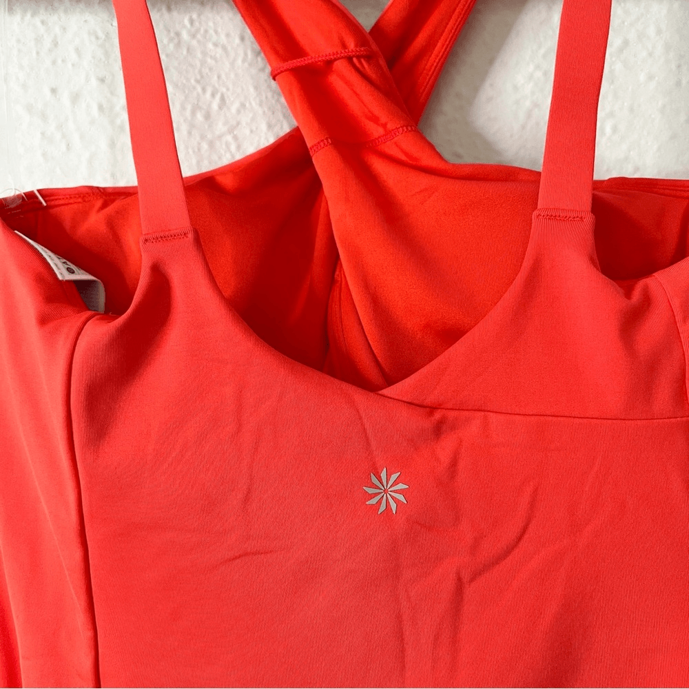Athleta Crossed Tankini Power of She NEW Size Small in Orange