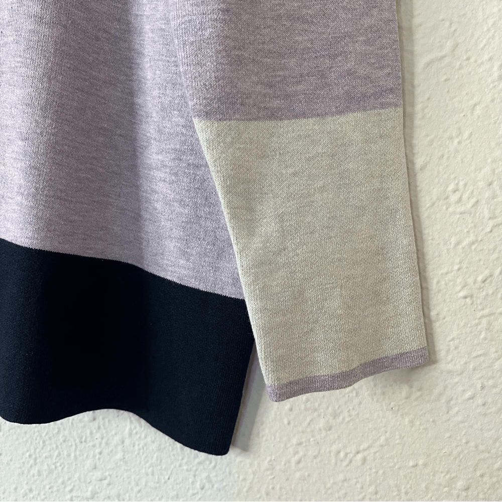 J. Jill Reversible V-Neck Colorblock Sweater Large Petite