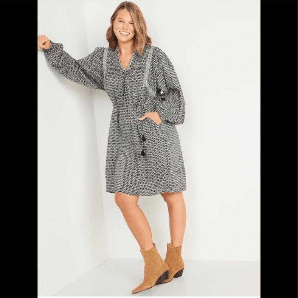 Old Navy Oversized Long Sleeve Mini Swing Dress Plus Size 3X