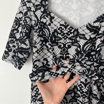 Anthropologie Postmark Leia Peplum Lace Print Top