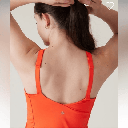 Athleta Crossed Tankini Power of She NEW Size Small in Orange