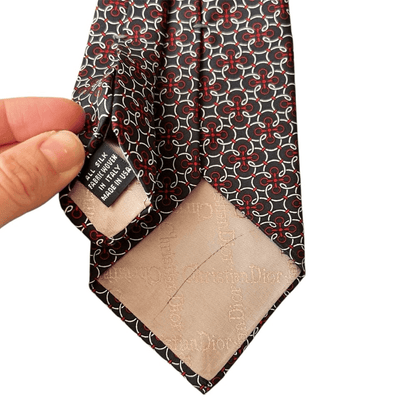 Christian Dior Silk Necktie Geometric Tie