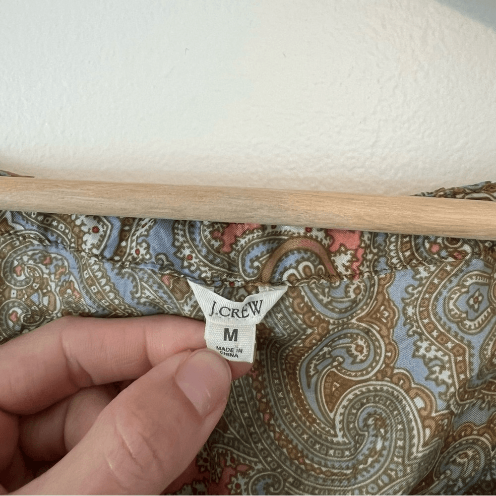 J. Crew Harbor Paisley 100% Silk Tunic Top Size Medium