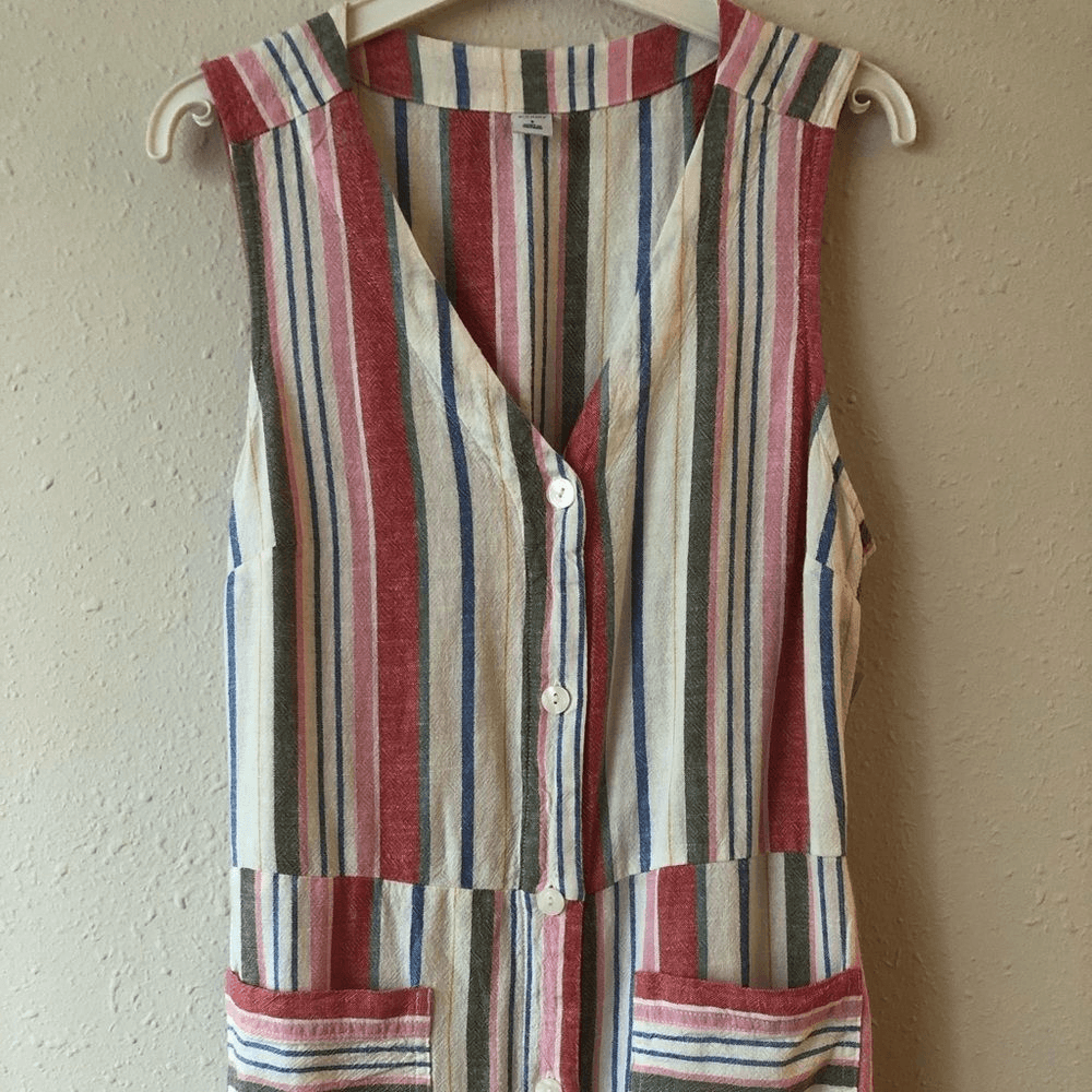 Old Navy Women’s Linen-Blend Striped Dress Size Small